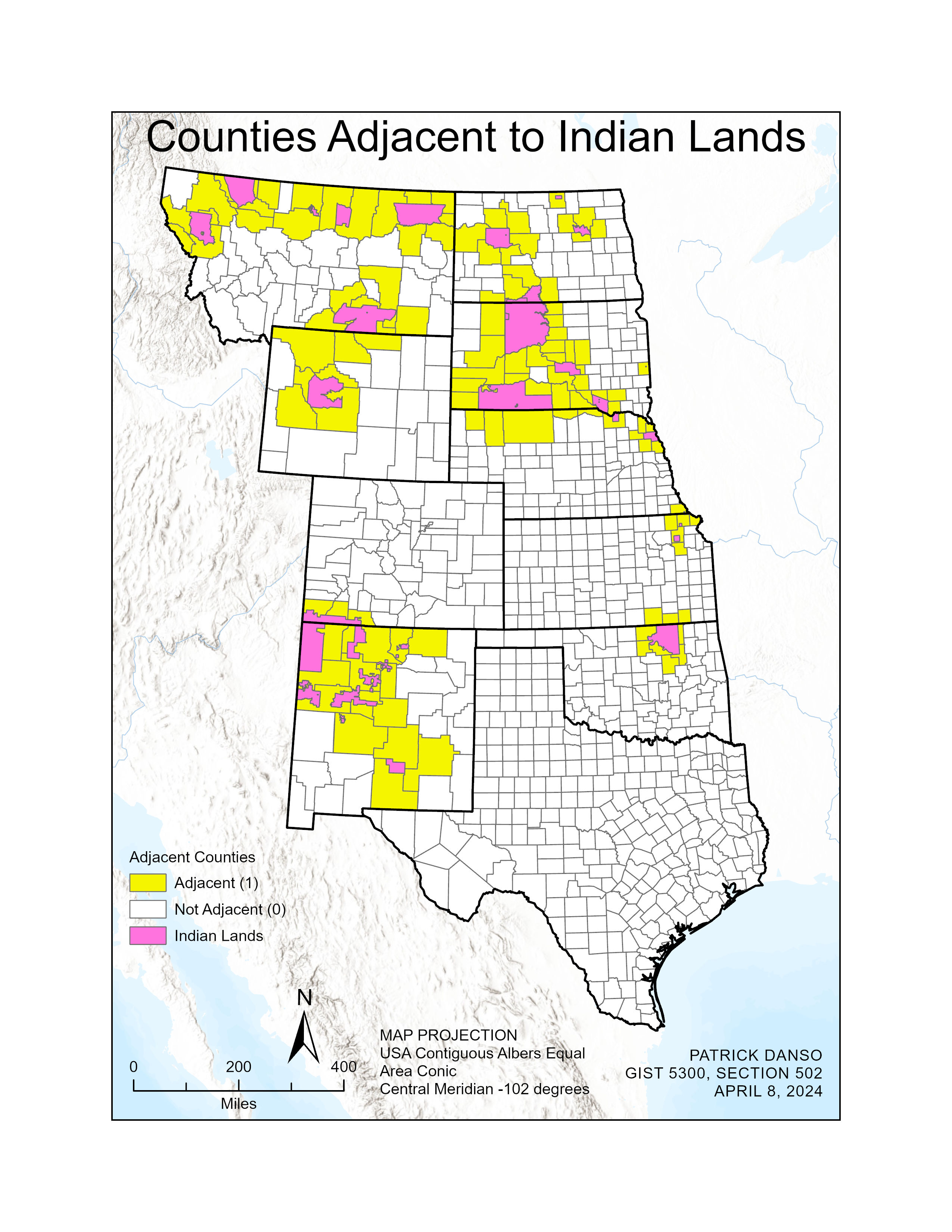 Map 6: Counties Adjacent to Indian Lands
