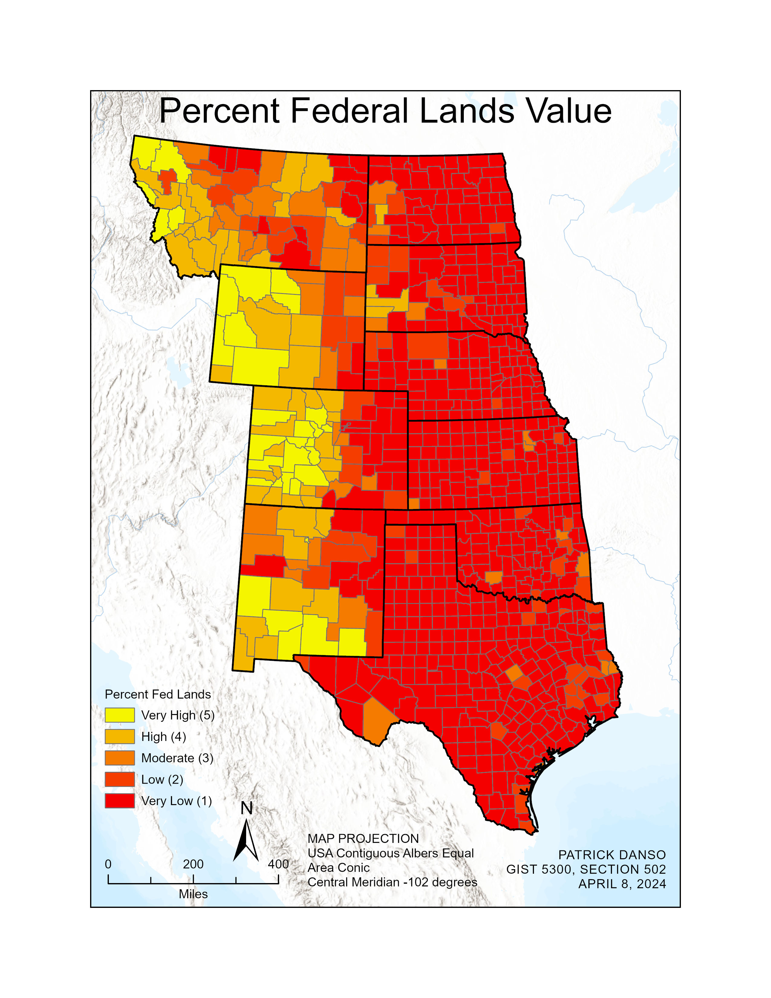 Map 5: Percent Federal Lands